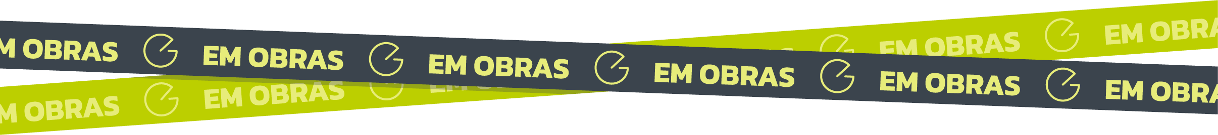 Faixa de sinalização escrito "Em Obras"